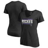 Colorado Rockies Women's Onside Stripe V-Neck T-Shirt - MLB T-shirts