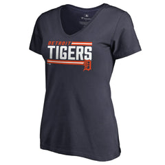 Detroit Tigers Women's Onside Stripe V-Neck T-Shirt - MLB T-shirts