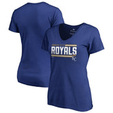 Kansas City Royals Women's Onside Stripe V-Neck T-Shirt - MLB T-shirts