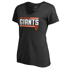 San Francisco Giants Women's Onside Stripe V-Neck T-Shirt - MLB T-shirts