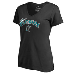 Florida Marlins Women's Core Wahconah V-Neck T-Shirt - MLB T-shirts