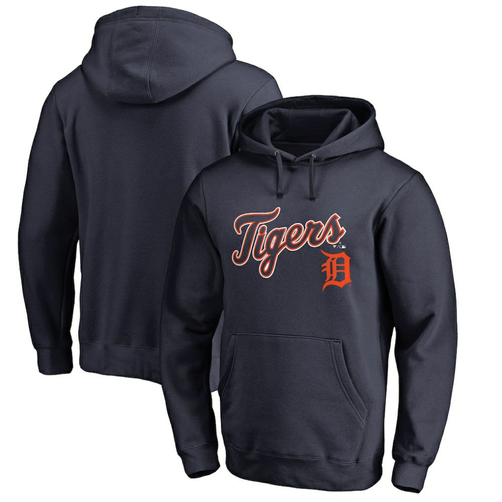 Detroit Tigers Team Lockup Fitted Pullover Hoodie - MLB Hoodies