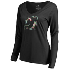 New Jersey Devils Women's Lovely Long Sleeve V-Neck T-Shirt - NHL T-shirts