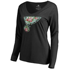 St. Louis Blues Women's Lovely Long Sleeve V-Neck T-Shirt - NHL T-shirts