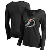 Tampa Bay Lightning Women's Lovely Long Sleeve V-Neck T-Shirt - NHL T-shirts