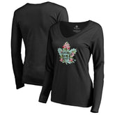 Toronto Maple Leafs Women's Lovely Long Sleeve V-Neck T-Shirt - NHL T-shirts