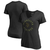 Minnesota Vikings Women's Camo Collection Liberty V-Neck T-Shirt | NFL New