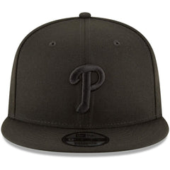 Philadelphia Phillies New Era Black on Black 9FIFTY Team Snapback Adjustable Hat - MLB Hats