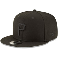 Pittsburgh Pirates New Era Black on Black 9FIFTY Team Snapback Adjustable Hat - MLB Hats