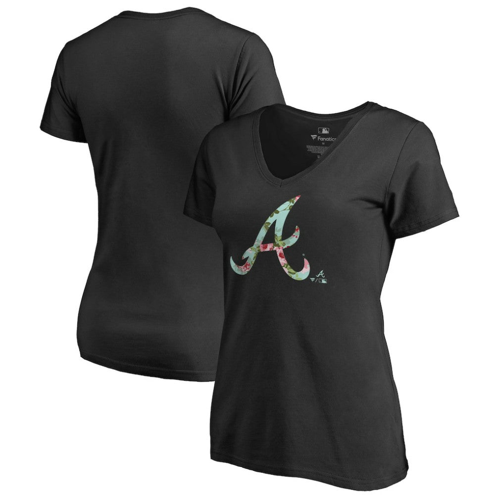 Atlanta Braves Women's Lovely V-Neck T-Shirt - MLB T-shirts