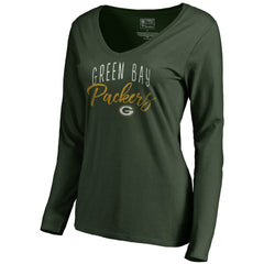 Green Bay Packers Women's Graceful Long Sleeve V-Neck T-Shirt | NFL Online