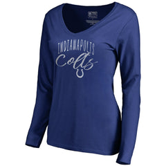 Indianapolis Colts Women's Graceful Long Sleeve V-Neck T-Shirt | NFL Hot