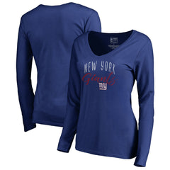 New York Giants Women's Graceful Long Sleeve V-Neck T-Shirt | NFL Hot