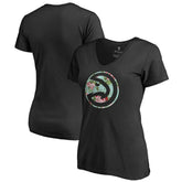 Black Atlanta Hawks Lovely V-Neck T-Shirt | NBA