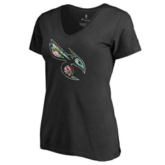Black Charlotte Hornets Lovely V-Neck T-Shirt | NBA