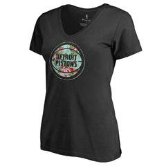 Black Detroit Pistons Lovely V-Neck T-Shirt sale | NBA