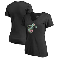 Black Miami Heat Lovely V-Neck T-Shirt | NBA