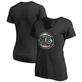 Black New York Knicks Lovely V-Neck T-Shirt | NBA