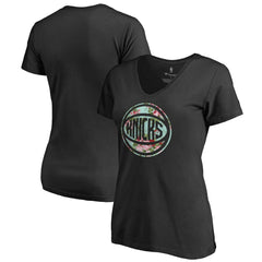 Black New York Knicks Lovely V-Neck T-Shirt | NBA