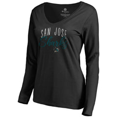 San Jose Sharks Women's Graceful Long Sleeve V-Neck T-Shirt - NHL T-shirts