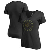 Black Atlanta Hawks Women's Liberty V-Neck T-Shirt | NBA