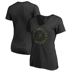 Black Los Angeles Lakers Women's Liberty V-Neck T-Shirt | NBA