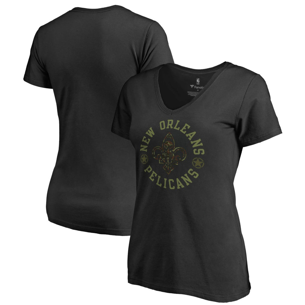 Black New Orleans Pelicans Women's Liberty V-Neck T-Shirt | NBA