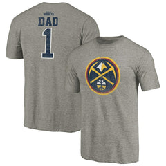 Gray Denver Nuggets Greatest Dad Tri-Blend T-Shirt sale | NBA