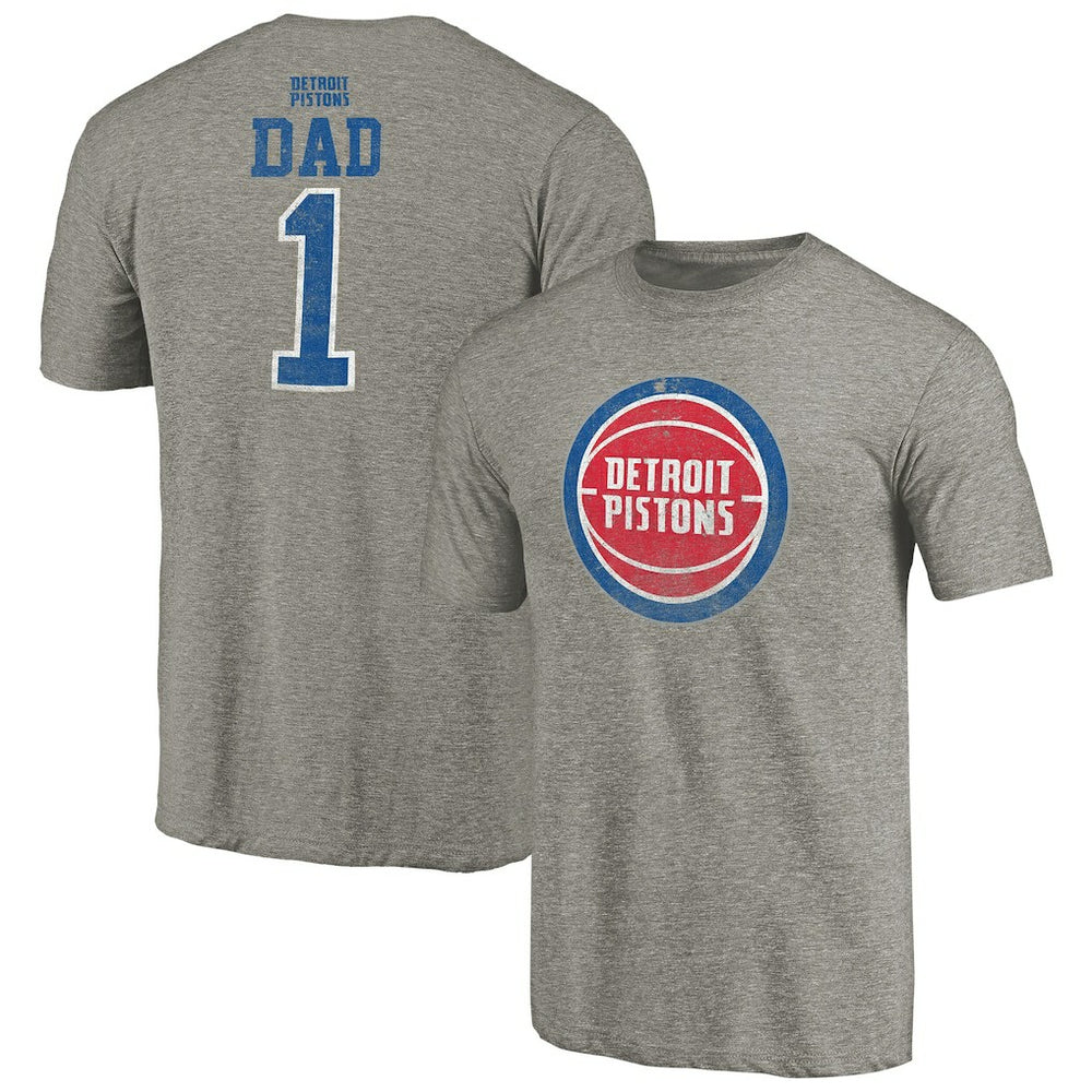 Gray Detroit Pistons Greatest Dad Tri-Blend T-Shirt sale | NBA