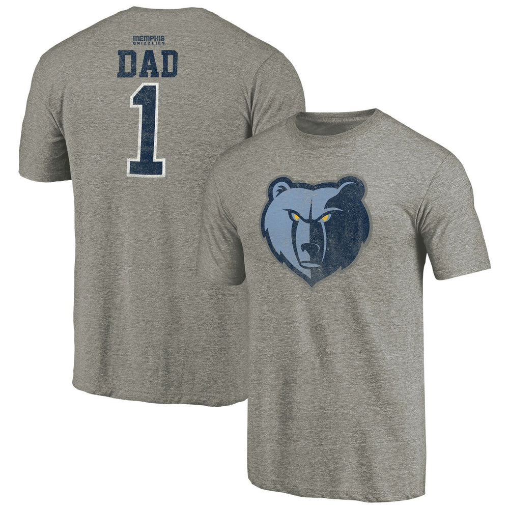 Gray Memphis Grizzlies Greatest Dad Tri-Blend T-Shirt | NBA