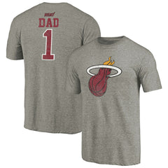 Gray Miami Heat Greatest Dad Tri-Blend T-Shirt | NBA