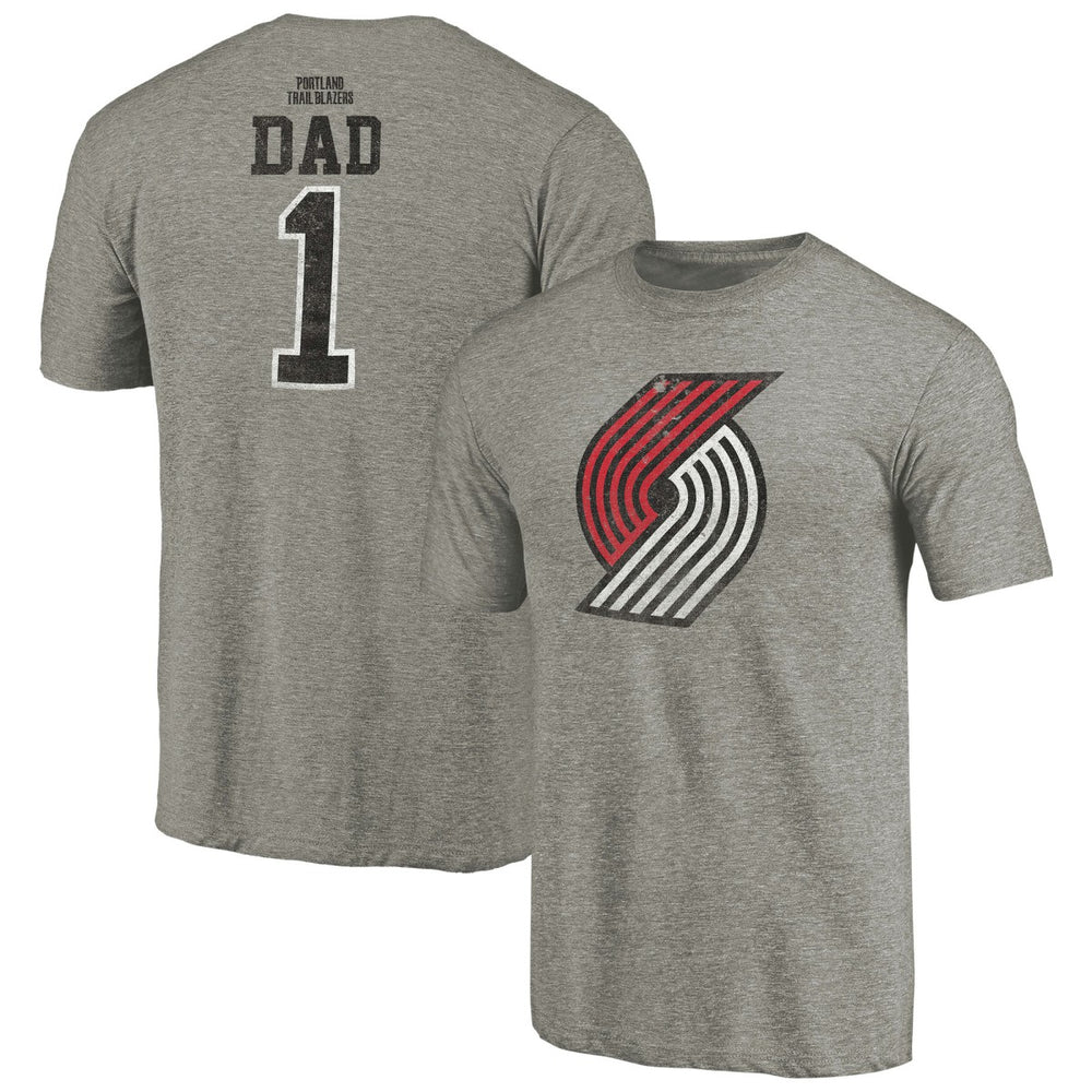 Gray Portland Trail Blazers Greatest Dad Tri-Blend T-Shirt | NBA