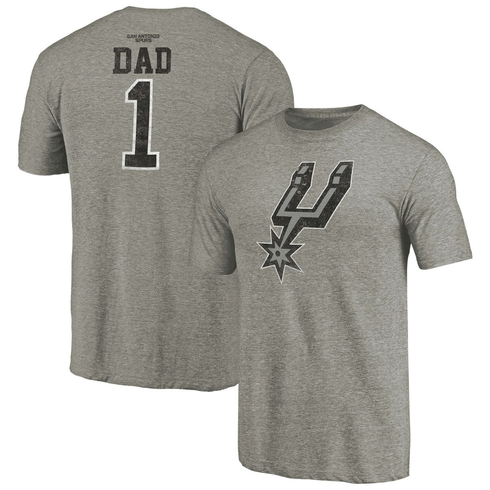 Gray San Antonio Spurs Greatest Dad Tri-Blend T-Shirt | NBA