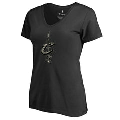 Black Cleveland Cavaliers Women's Cloak Camo V-Neck T-Shirt sale | NBA