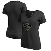 Black New Orleans Pelicans Women's Cloak Camo V-Neck T-Shirt | NBA