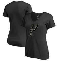 Black San Antonio Spurs Women's Cloak Camo V-Neck T-Shirt | NBA
