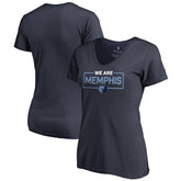 Navy Memphis Grizzlies Women's We Are Iconic Collection V-Neck T-Shirt | NBA