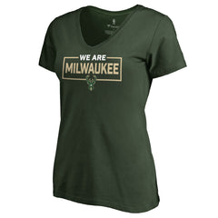 Green Milwaukee Bucks Women's We Are Iconic Collection V-Neck T-Shirt | NBA