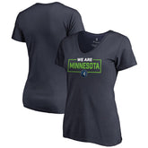 Navy Minnesota Timberwolves Women's We Are Iconic Collection V-Neck T-Shirt | NBA
