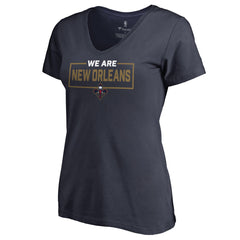 Navy New Orleans Pelicans Women's We Are Iconic Collection V-Neck T-Shirt | NBA