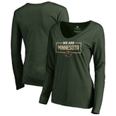 Minnesota Wild Women's Iconic Collection We Are Long Sleeve V-Neck T-Shirt - NHL T-shirts