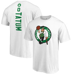 White Jayson Tatum Boston Celtics Backer Name & Number T-Shirt | NBA