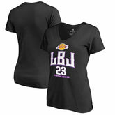 Black LeBron James Los Angeles Lakers Women's Hometown Collection LBJ V-Neck T-Shirt | NBA
