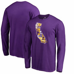 Purple LeBron James Los Angeles Lakers Player State Long Sleeve T-Shirt | NBA