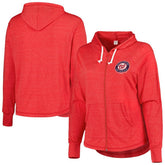 Washington Nationals Soft as a Grape Women's Plus Size Full-Zip Lightweight Hoodie Top - MLB Hoodies