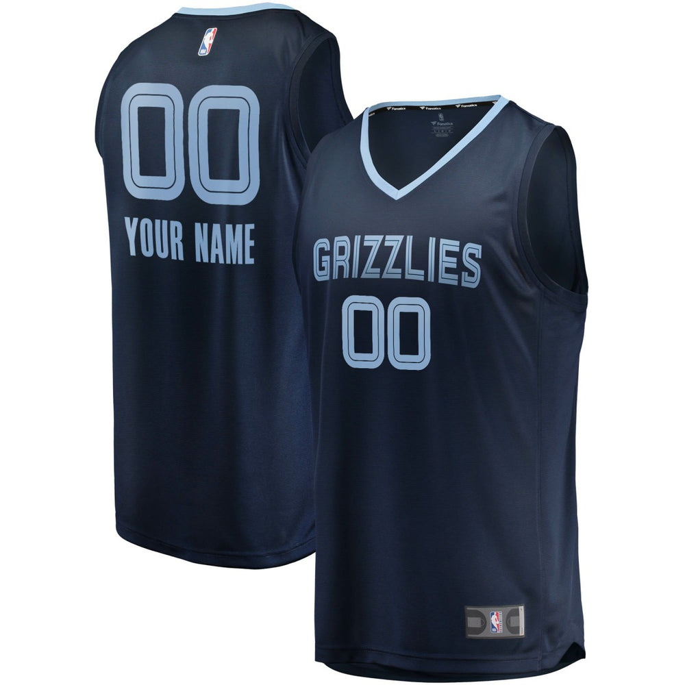 Icon Edition Memphis Grizzlies Fast Break Custom Replica Jersey Navy | NBA
