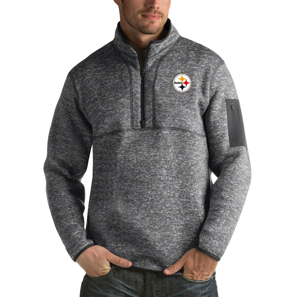 Pittsburgh Steelers Antigua Fortune Big & Tall Quarter-Zip Pullover Jacket | NFL New