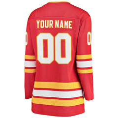 Calgary Flames Fanatics Women's Home Breakaway Custom Jersey - NHL Jerseys