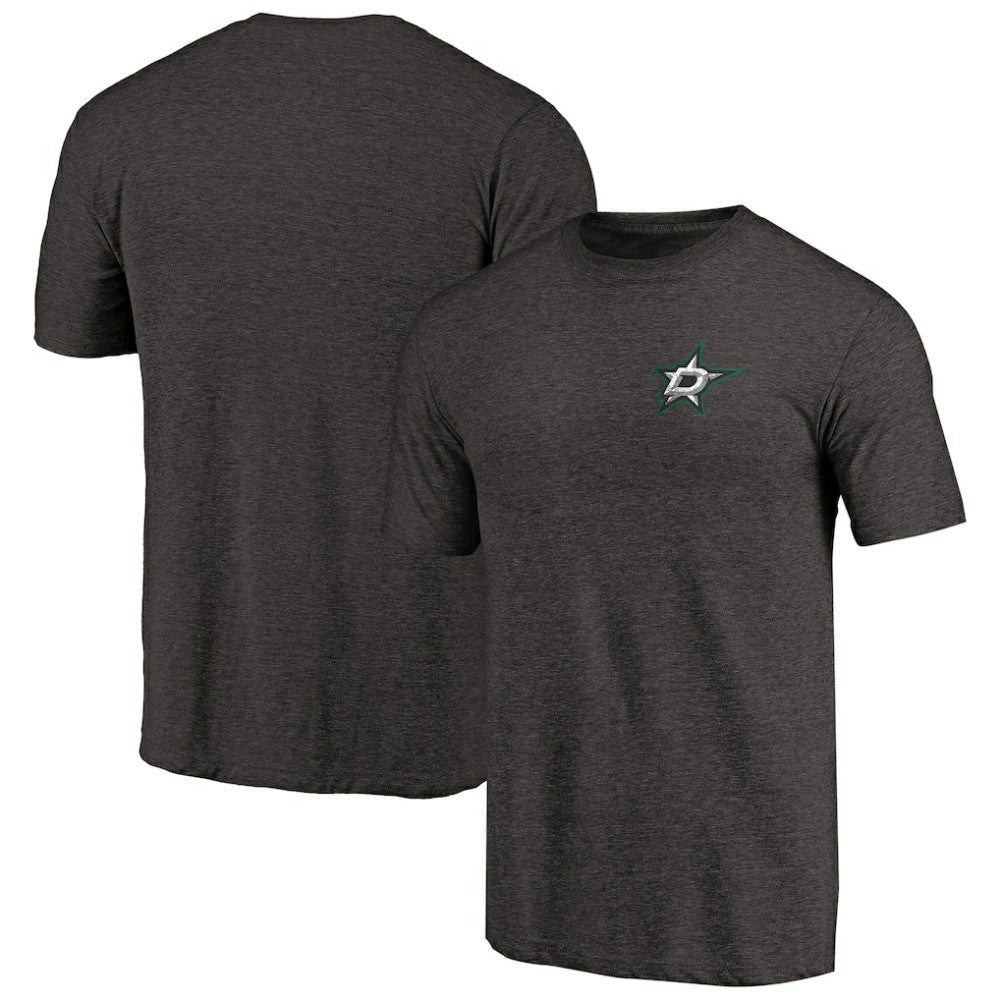 Dallas Stars Primary Logo Left Chest Distressed Tri-Blend T-Shirt - NHL T-shirts
