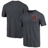 Chicago Bears Primary Logo Left Chest Distressed Tri-Blend T-Shirt | NFL Outlet
